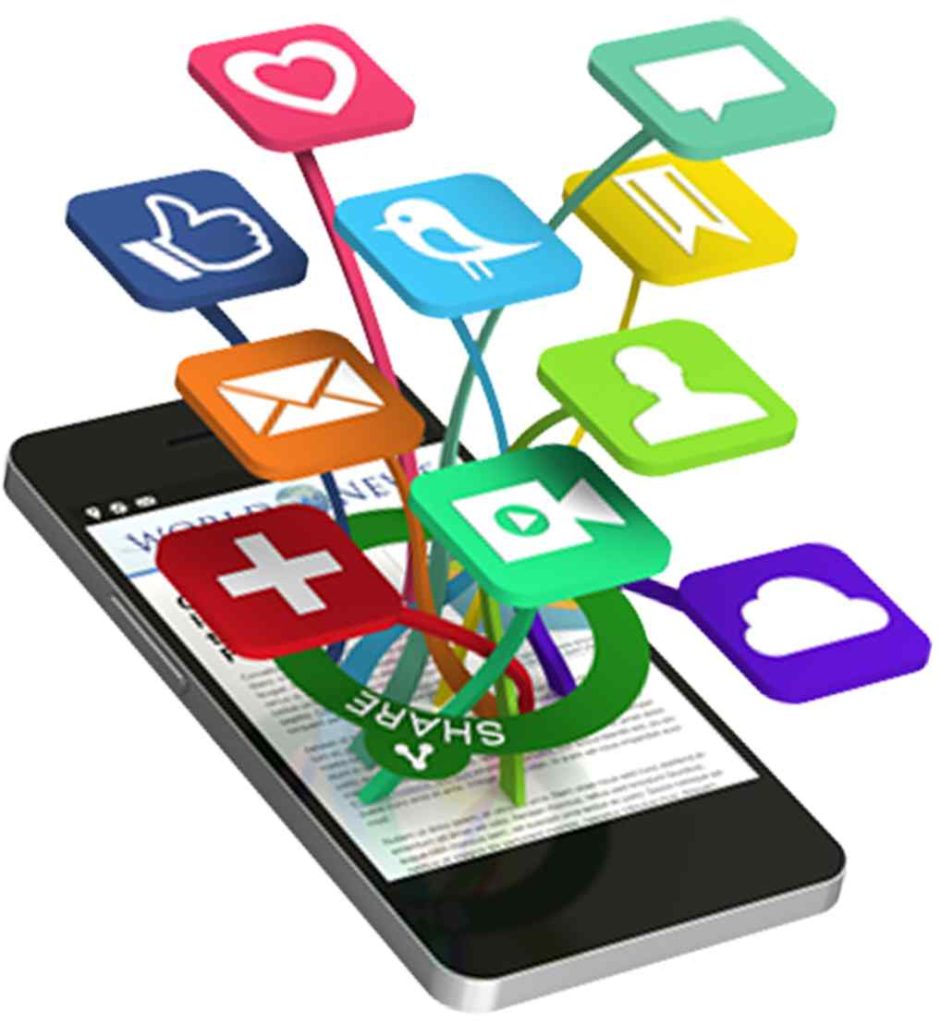 27 DiGi About Us 13 3D Icons Of Social Media And Apps Floating Above Smartphone Screen